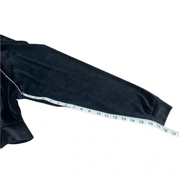 Victoria’s Secret On Point Black Full Zip Velour Hoodie Women’s size Large - Picture 13 of 13